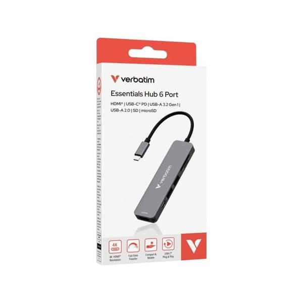 VERBATIM HUB USB-C 6PORT SD MICROSD