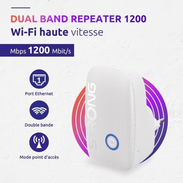 Stark WiFi-repeater Dual Band 1200 Mbps Vit Range Extender