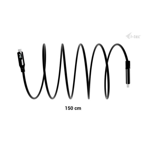 I-TEC Thunderbolt 4/USB4 Class Pro Kabel 240W med LCD 40 Gbps 150 cm