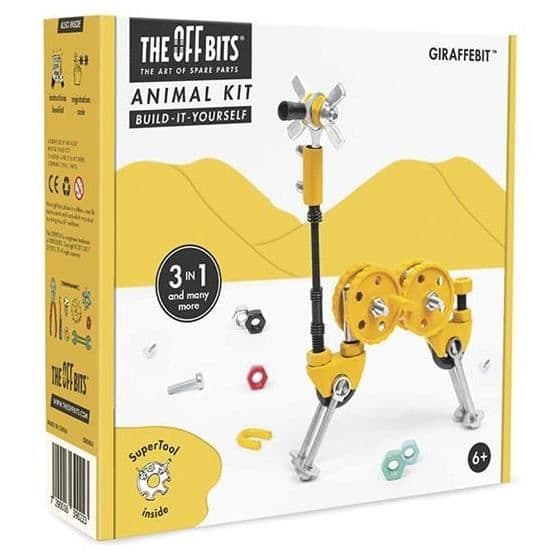 Offbits-kitet Djurkit GIRAFFEBIT 62 delar gul