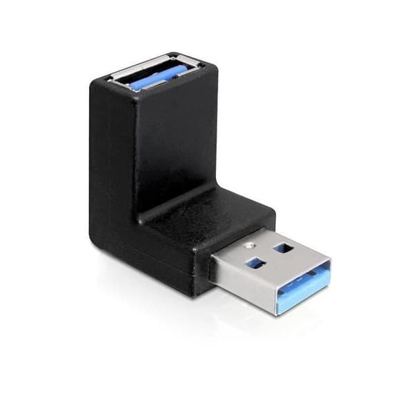 USB 3.0 Adapter - DELOCK - Model 65339 - 90° Vinkel - Sort - 5 Gbit/s