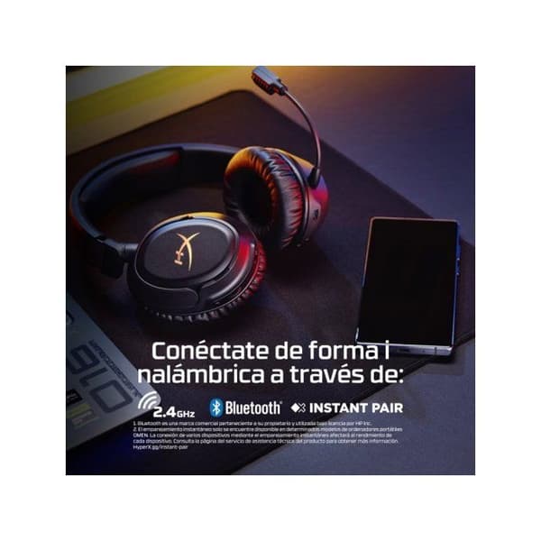 HyperX Cloud Flight 2 Trådlösa Spelhörlurar för PC & konsoler svart