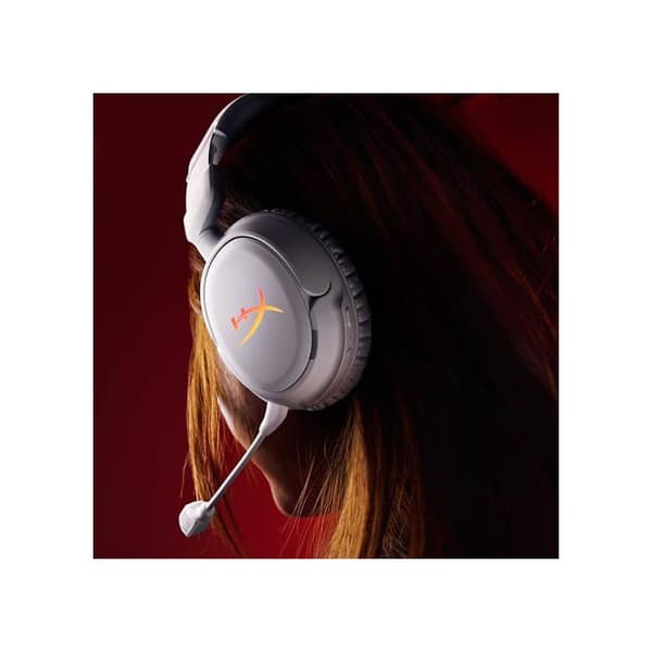 Trådlös gaming headset - HYPERX - Cloud Flight 2 - Vit - 100h batteritid - 2,4 GHz & Bluetooth 5.3
