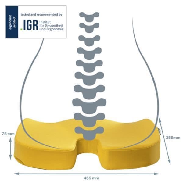 Ergonomisk sittdyna - Gul - Leitz Ergo