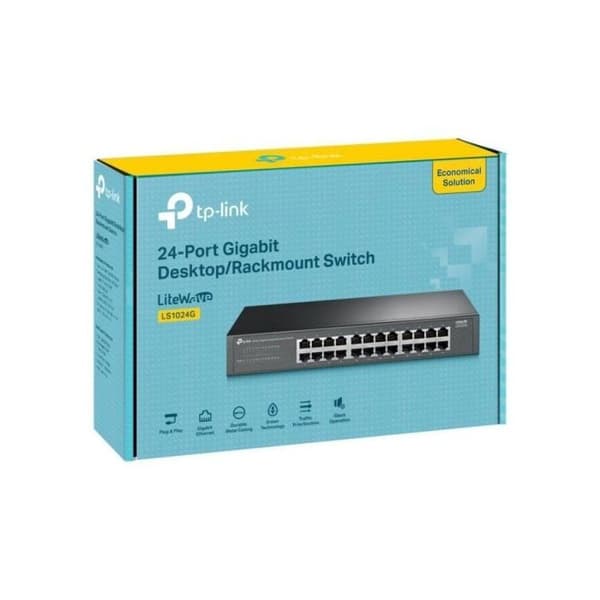 TP-Link LS1024G switch med 24 Gigabit-porte, uden administration, uden blæser