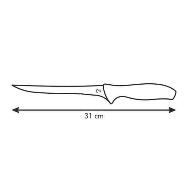 Tescoma 862038, Filetkniv, 18 cm, Rustfrit stål, Rustfrit stål, Sort, Plastik