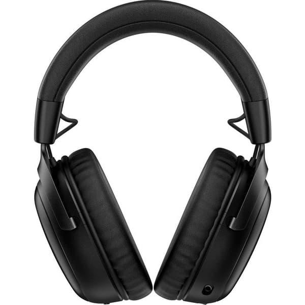 HyperX Cloud III S Wireless Gaming Headset i sort til PC, Mac, PS5, mobile enheder og Switch med USB-C til USB-A adapter og USB-kabel.