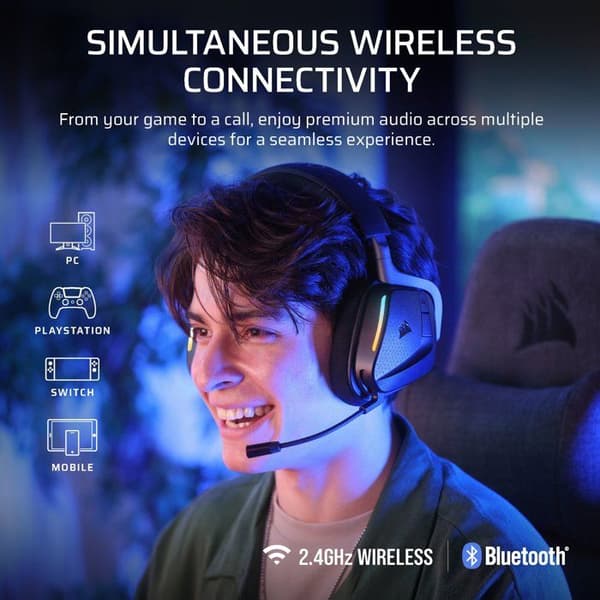 Gaming Headset - Corsair - VOID MAX WL v2 - Kolfiber Trådlös