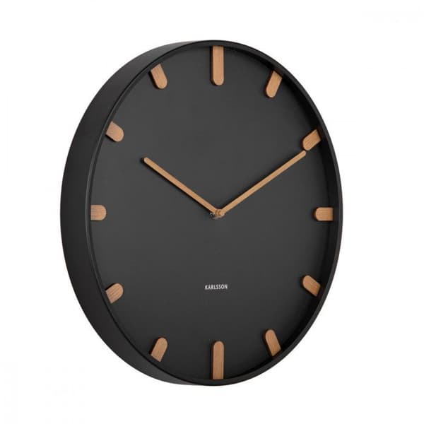 Väggklocka - PRESENT TIME - Grace D40cm - Svart - Metall - Originaldesign