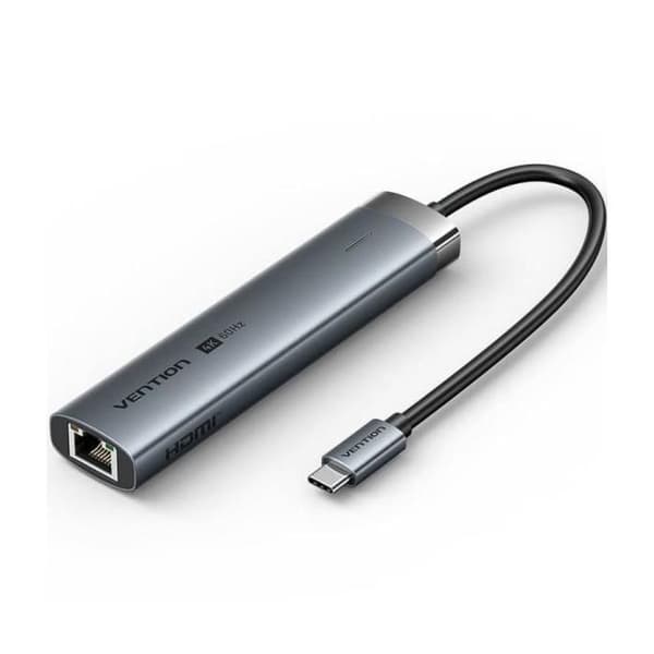 Docknings USB Typ-C Vention TGNHB- 1xUSB 3.2 Typ-C- 2xUSB- 1xHDMI- 1xRJ45- 1xUSB Typ-C PD