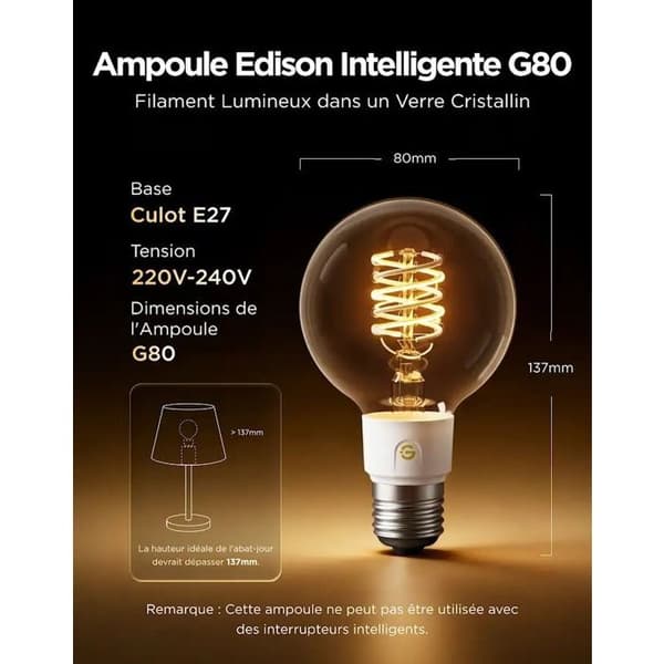 GOVEE SMART EDISON LAMPOR E27 G80