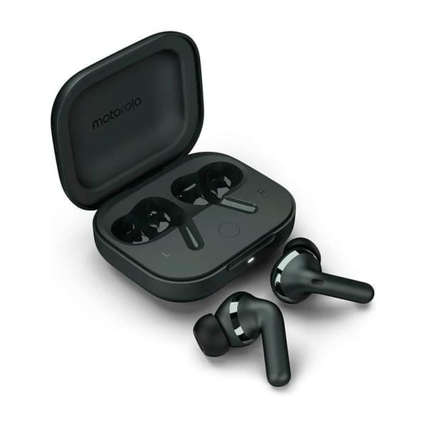 Motorola Moto Buds+ Bluetooth-hörlurar, grå (skogsgrå)