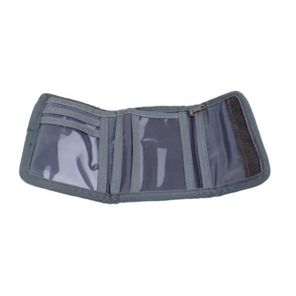 Plånbok - 13 cm - Grå/Lila - Polyester - Dragkedja