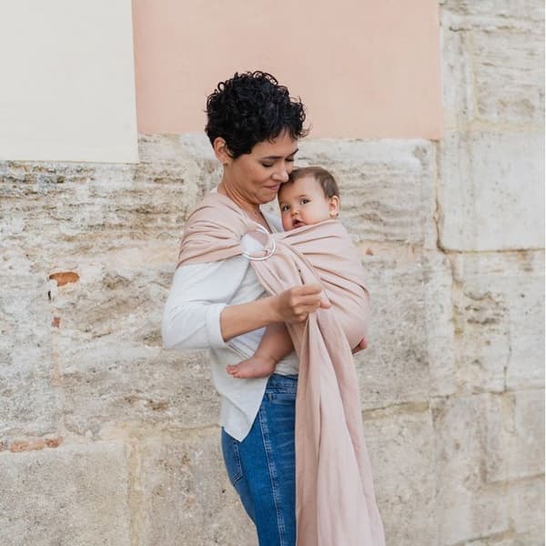 Bæresele BOBA Ring Sling i hør PEONY - BOBA
