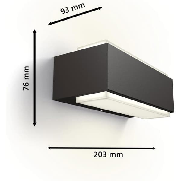 Utomhusvägglampa Philips Stratosphere UltraEfficient 3,8 W Antracit IP44