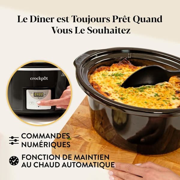 Digital slow cooker - Crock-pot - CSC113X - 3.5 l - Programmable timer - EU 2-pin plug - Black