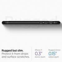 Etui - Spigen - Robust rustning - Sort - Militær beskyttelse - Mat finish - Elegant design