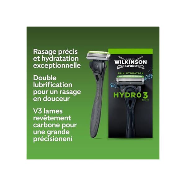 Razorblade - WILKINSON SWORD - Hydro 3 - 3 blade - Dobbelt smøring - Hydrerende gel