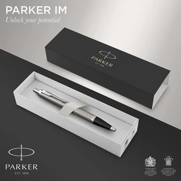 Retractable kuglepen - PARKER - IM Essentiel - Medium spids - Blå blæk - Rustfrit stål