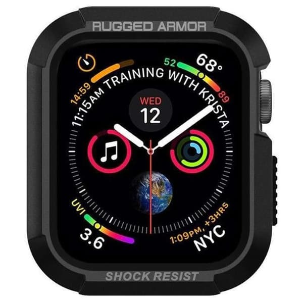 Cover - Spigen - Rugged Armor™ - Apple Watch 40 mm - Sort - Stødabsorbering