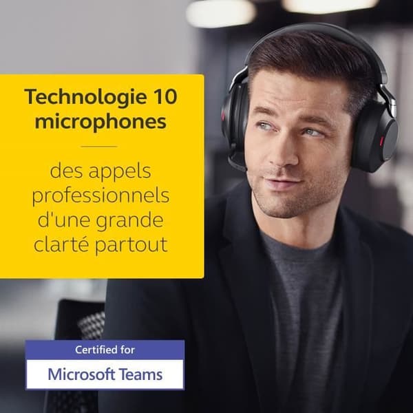 Jabra Evolve2 85 - USB-A MS Teams Stereo med støjdæmpning - Sort