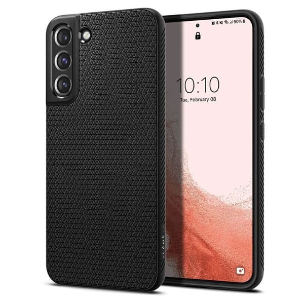 Coque - Spigen - Liquid Air - Sort - Blød - Air Cushion™ teknologi