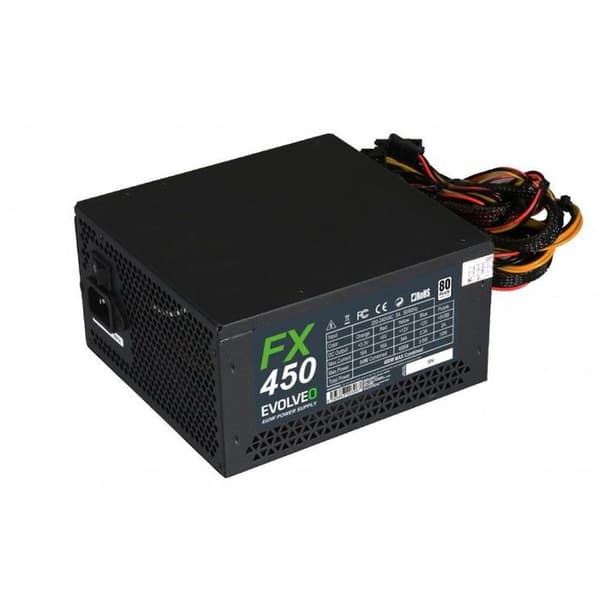Strømforsyning til computer - EVOLVEO - FX 450 - 450W - 80 PLUS - Ventilator 140 mm