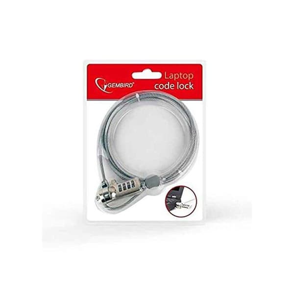 Kabel til låsning af notebook - Gembird - LK-CL-01 - 1,8 m - Grå