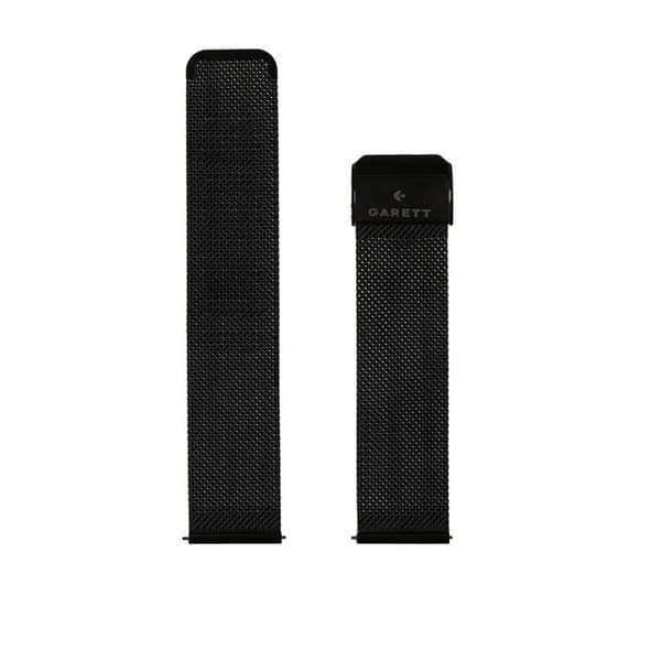 Garett stål urrem - sort - Sort - 22 mm