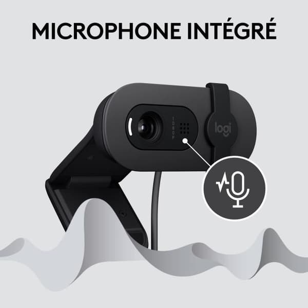 Webcam - Full HD 1080p - Logitech - Brio 100 - Integreret mikrofon - Grafit