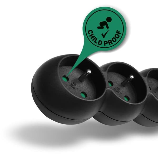 Forlængerkabel - CONNECT - 5 stik - 5m - 230V - Sort