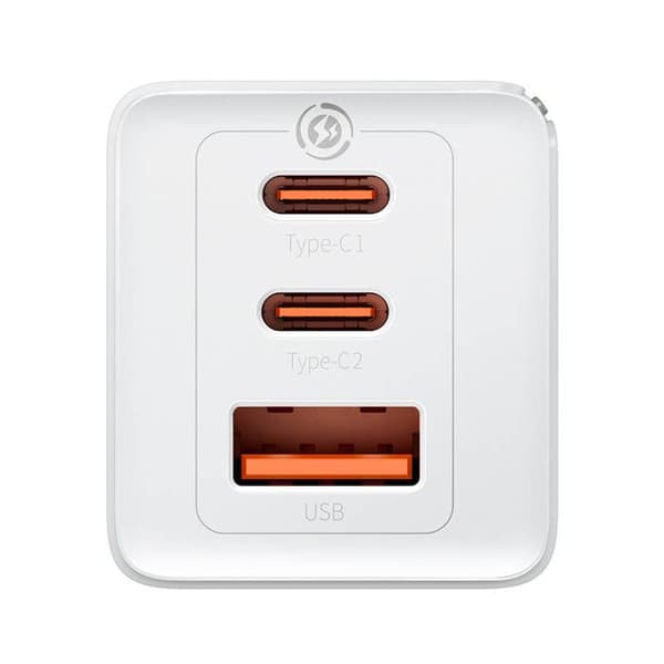 Laddare - BASEUS - GaN5 Pro - 2xUSB-C + USB - 65W - Vit