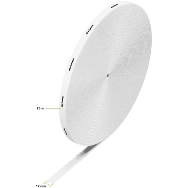 AlzaPower VelcroStrap Rulle 25m hvid