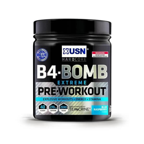 USN B4 Bomb Pre Workout 300 gr Elektrisk Hallon Välbefinnande