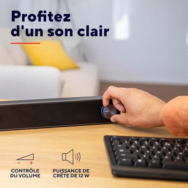 Trust Arys Barre de Son Compact 2.0 för Dator - USB-driven, Klar Ljud