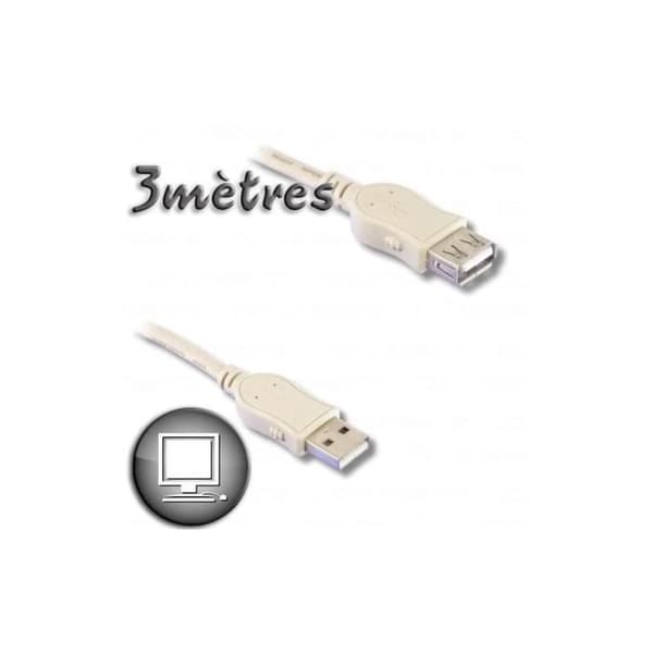 USB 2.0 A hane / A hona förlängningskabel 3m