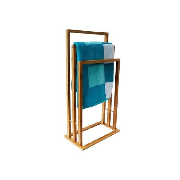 Bambu handdukshållare MSV - 3 stänger - 42x24x82cm - samtida stil