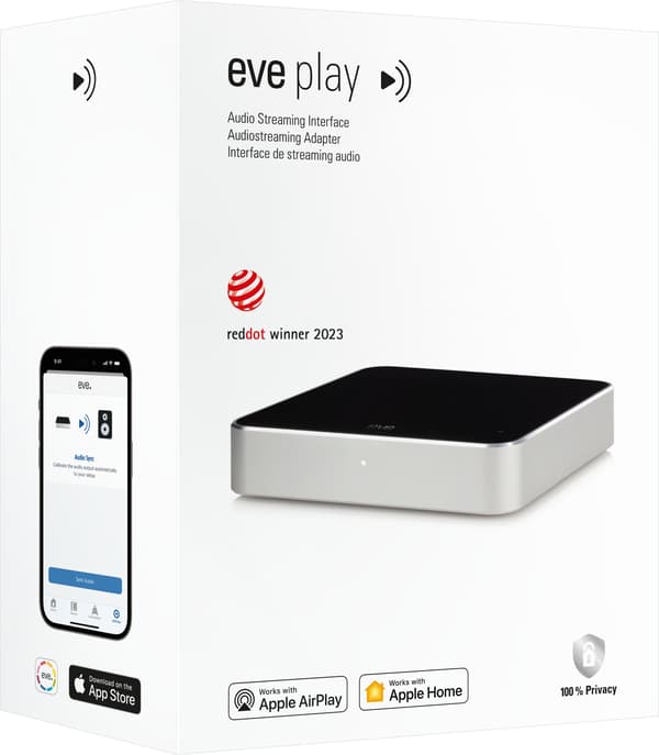 Lydinterface - EVE - Afspilning - AirPlay-diffusion - DAC 112 dB - RCA/optisk/coaxial forbindelser - Wi-Fi/Ethernet netværk