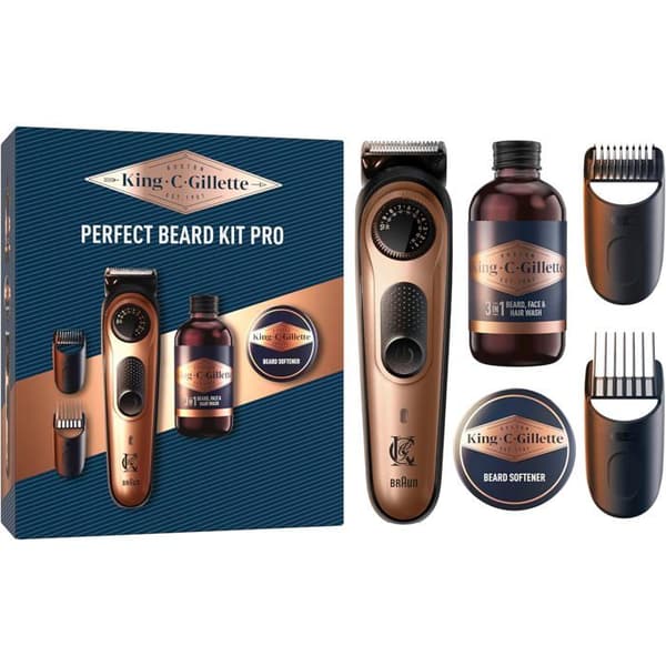 Presentlåda för män Gillette King C. PRO Elektrisk Trimmer och Skäggvård