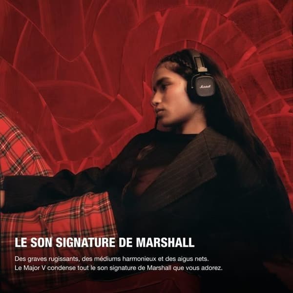 MARSHALL Major V - Fällbara trådlösa hörlurar - Bluetooth - Svart