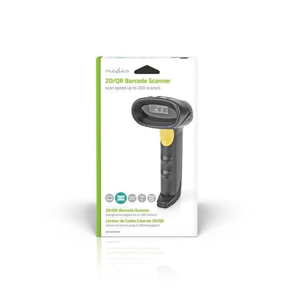 Stregkodescanner - NEDIS - 1D/2D/QR - Kablet - USB - Sort