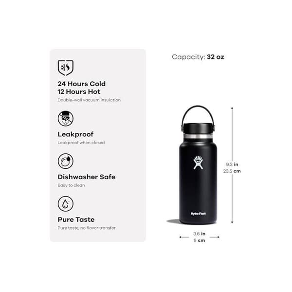 Isoleret flaske - HYDRO FLASK - Agave - Rustfrit stål - Isolering 24 timer kold / 12 timer varm - 946 ml (32 oz)