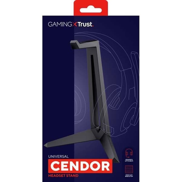 Hovedtelefonestander - TRUST - GXT 260 Cendor - Sort - Universel - Ergonomisk design