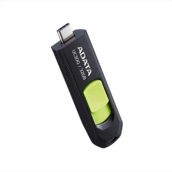 Usb Flash Drive Typ C Adata Uc300 32Gb Infällbar Svart/Grön