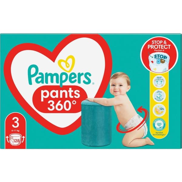 PAMPERS Midi Bukser str. 3 (128 stk) - Mega Box
