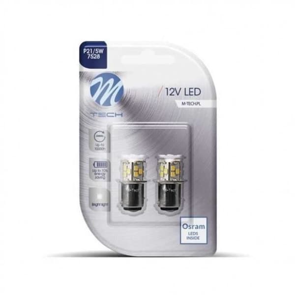 Ampoule til bil - M-TECH - MTECLB113W - Hvid - 12 V - P21/5W