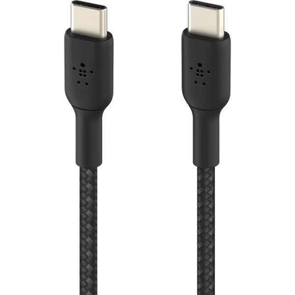 Flätad kabel - BELKIN - USB-C till USB-C - 2 m - Vit