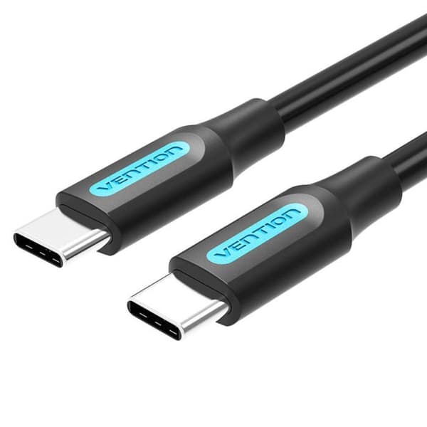 USB Type-C-kabel - Vention - COSBH - 2m - Sort - USB 2.0 - 480 Mbps - 3 A - PD 60 W - PVC - TPE