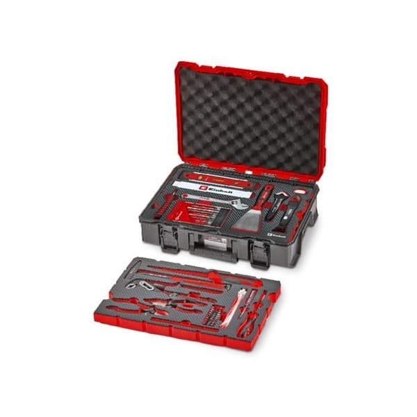 Einhell Set Verktygslåda Renovering E-Case 78 delar (Renovering, Borrmaskiner, Bits, Tänger, Spackel, E-Case System)