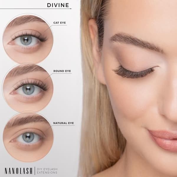 Falske vipper - Nanolash - DIVINE - 36 klumper - Sort - Til selvpåføring